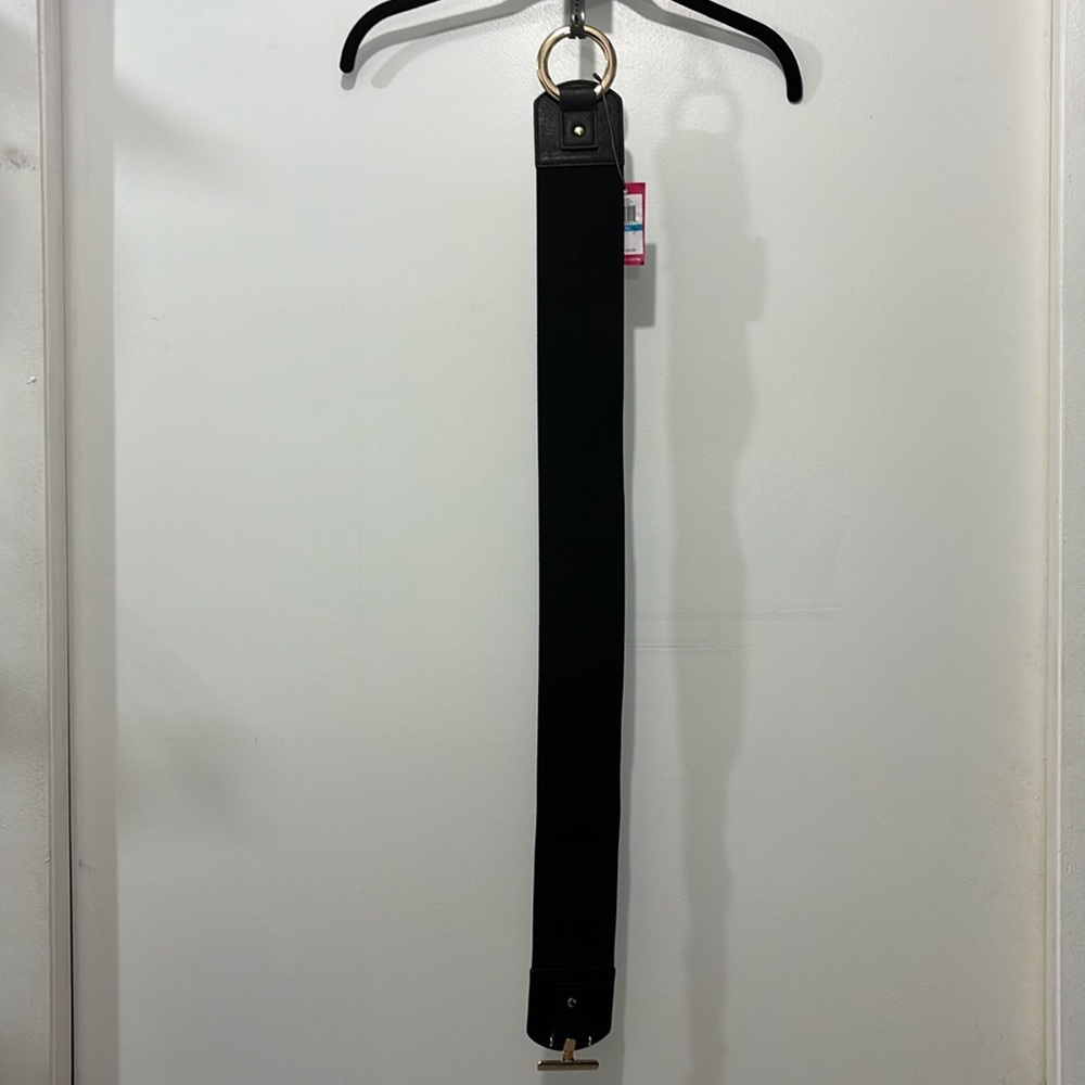 Vince Camuto Belt Size L/XL Black with Gold Lock